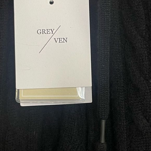 Grey Ven Herries Cable Lounge Pants Size Medium Black Cable Knit Luxury Sweats - Picture 14 of 15